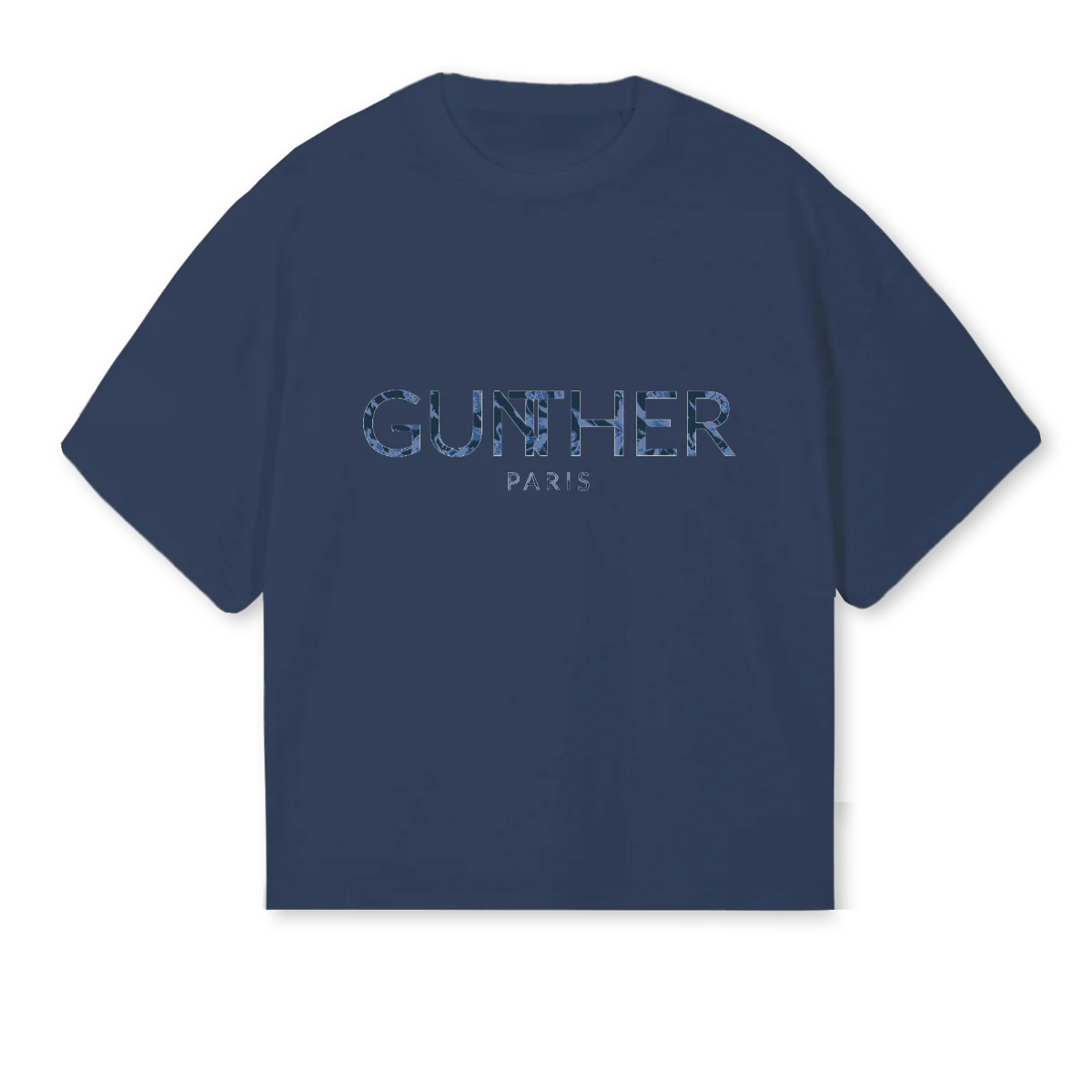 ESSENTIELBLEU Navy Blue Oversized Boxy Tee.
