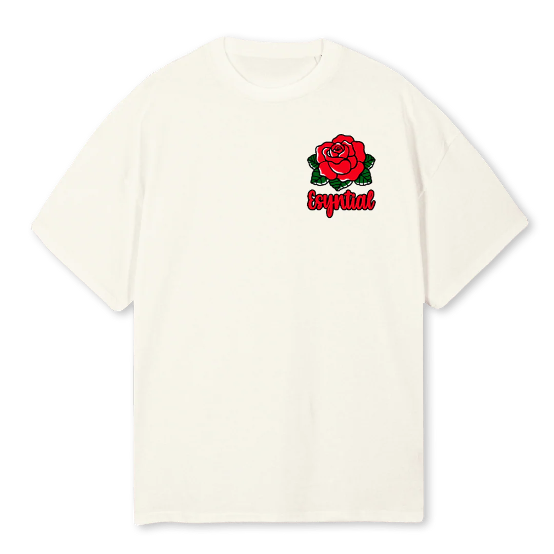 ESYNTIALCREAMTEE Cream Oversized Tee.
