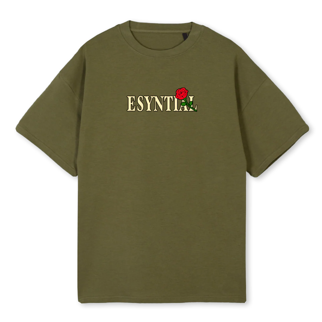 ESYNTIALKAKITEE Kaki Oversized Tee.