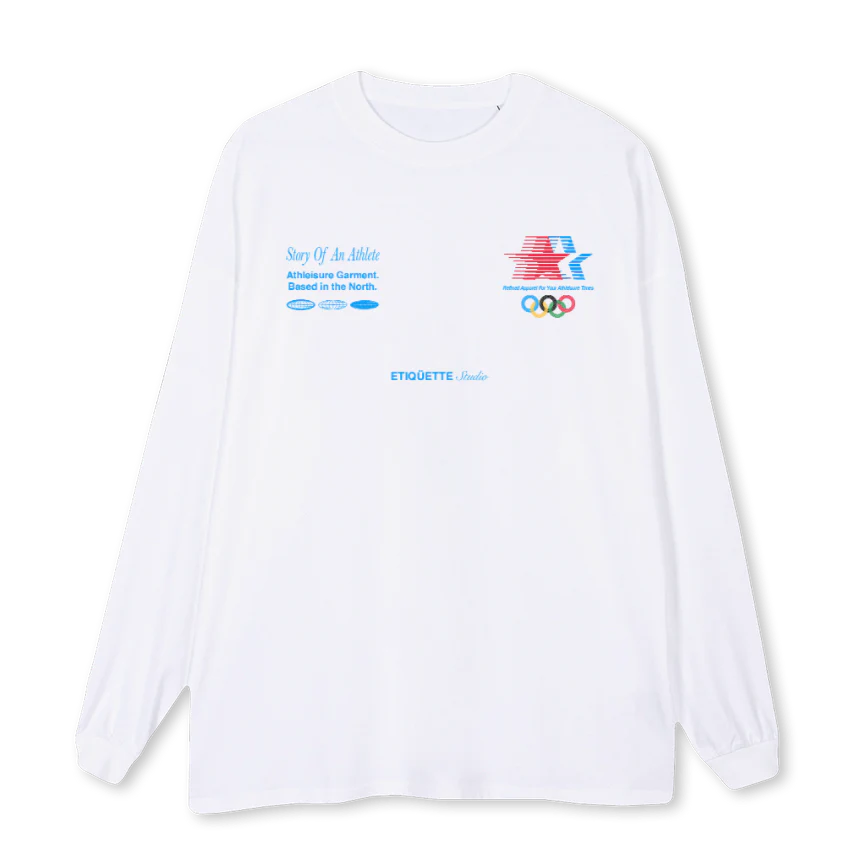 ETIQUETTEOLYMPIC White Oversized LS Tee.