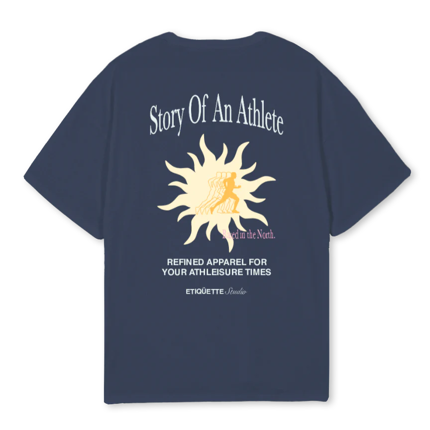 ETIQUETTERUNNERCLUB Navy Blue Oversized Tee. - Image 2