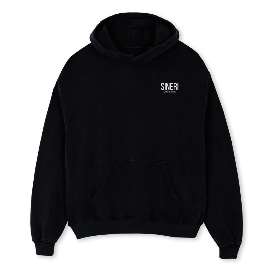 EXC EDTN HOODED WHT Black Oversized Hoodie.