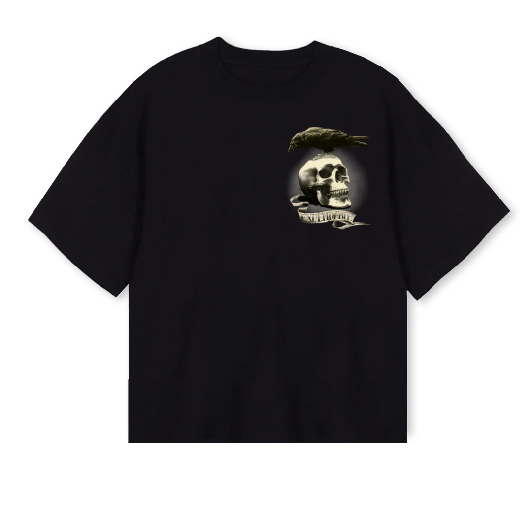 EXPEND Black Oversized Boxy Tee.