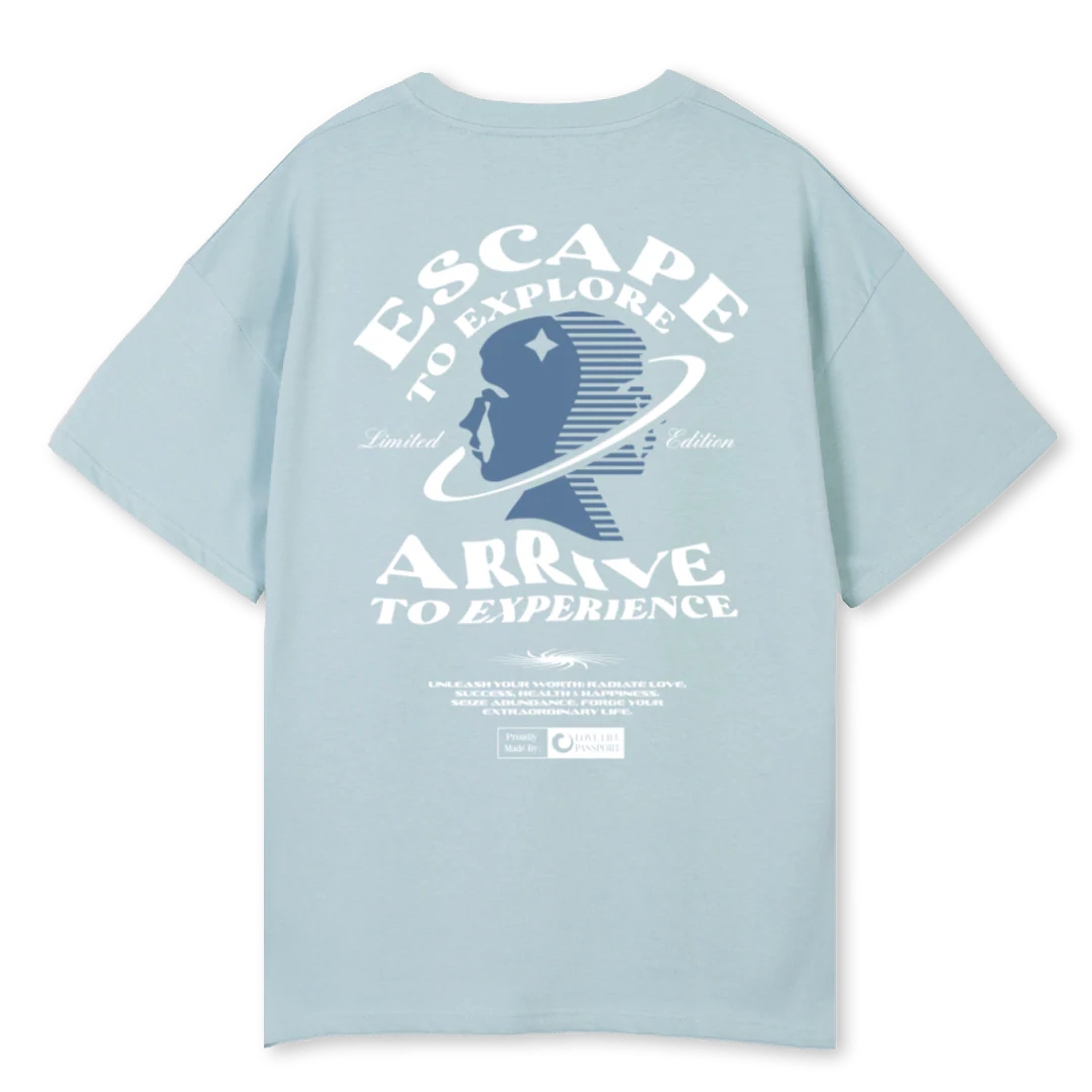 EXPLORE Cold Blue Oversized Tee. - Image 2