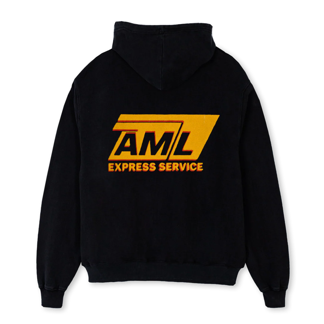 EXPRESSSERVICE Black Oversized Zipped Hoodie. - Image 2