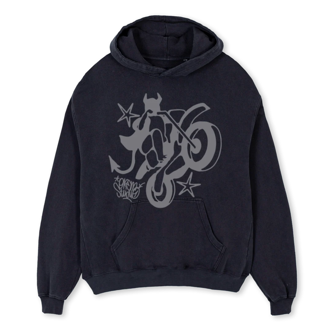 EY Vintage Black Oversized Hoodie.