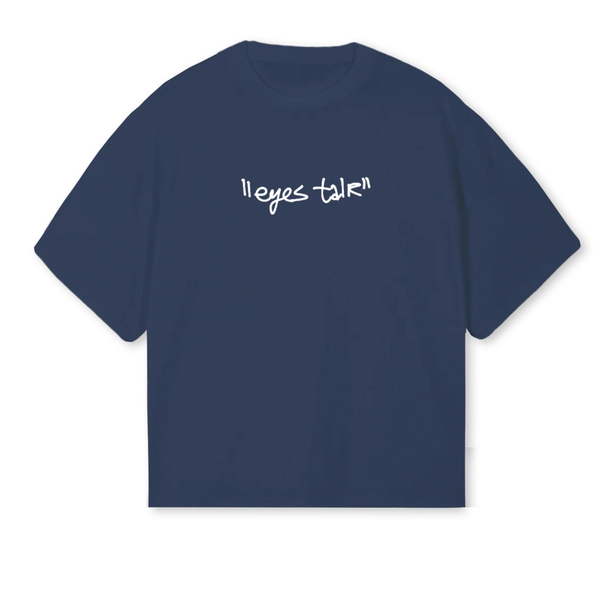 EYESTALKTEE  Navy Blue Oversized Boxy Tee.