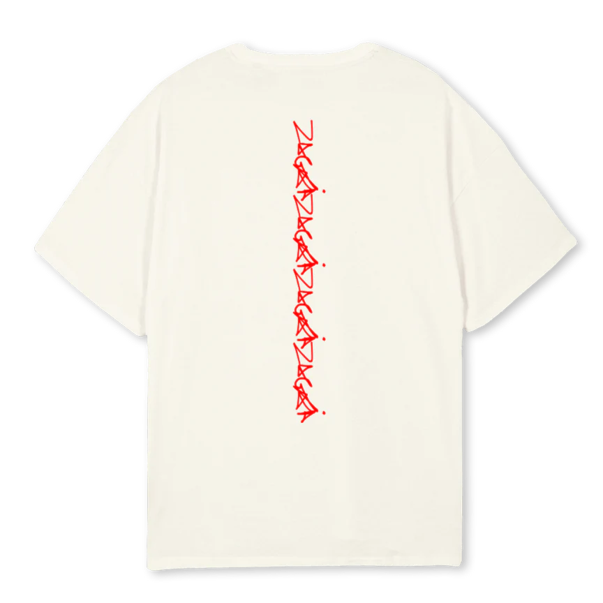 ZAGABLK_C Cream Oversized Tee - Image 2