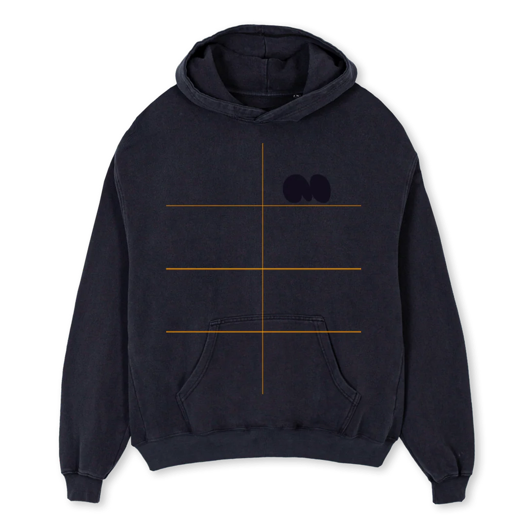 FABIO Vintage Black Oversized Hoodie.