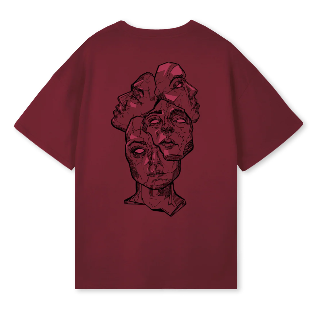 FACESTEE Burgundy Oversized Tee. - Image 2