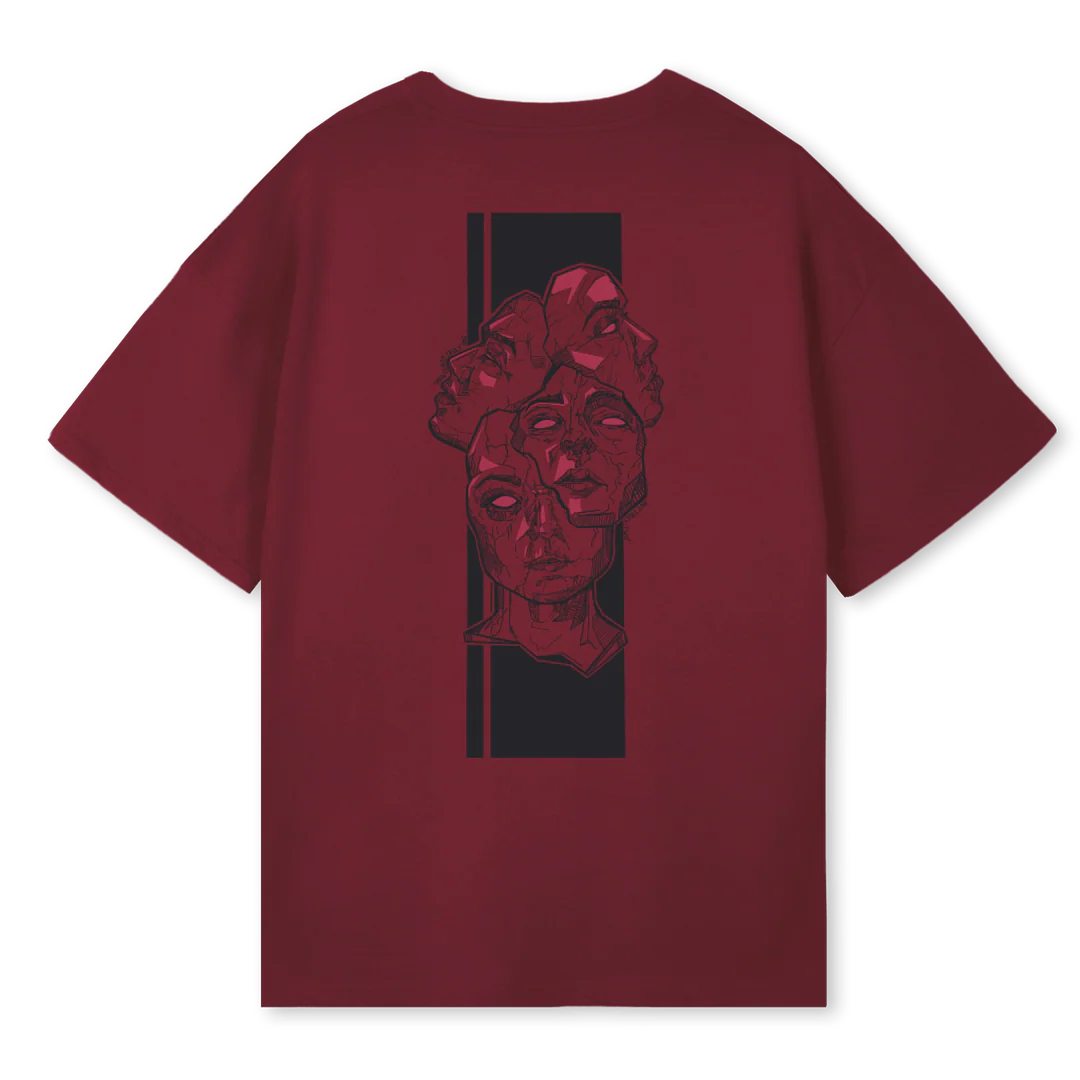 FACESTEETWO Burgundy Oversized Tee. - Image 2