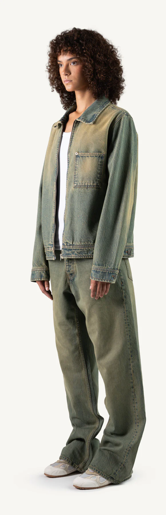 Faded Burn Light Blue Relaxed Denim Jacket. - Image 17