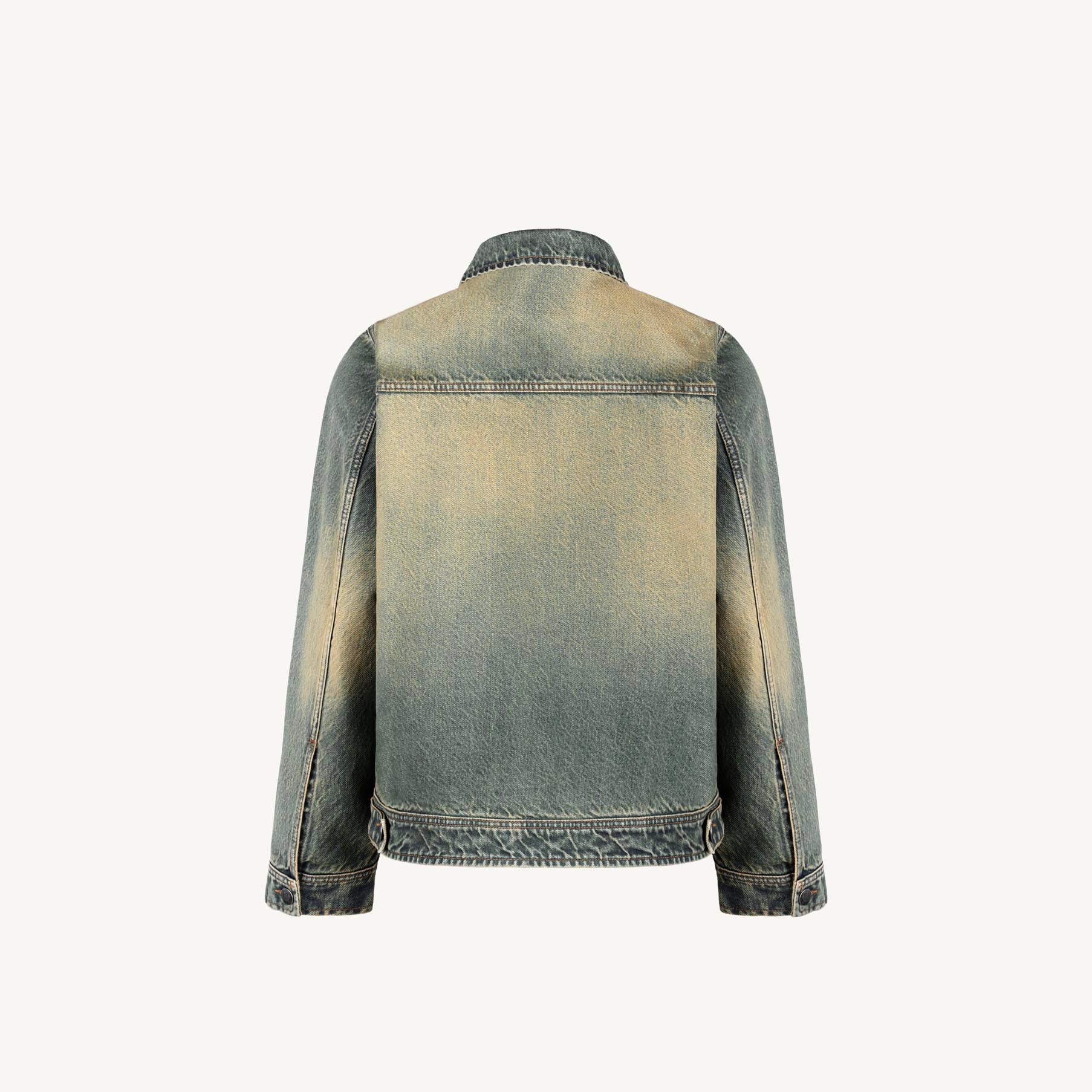 Faded Burn Light Blue Relaxed Denim Jacket. - Image 18