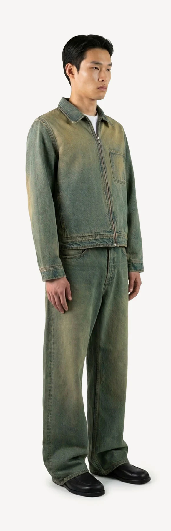 Faded Burn Light Blue Relaxed Denim Jacket. - Image 3