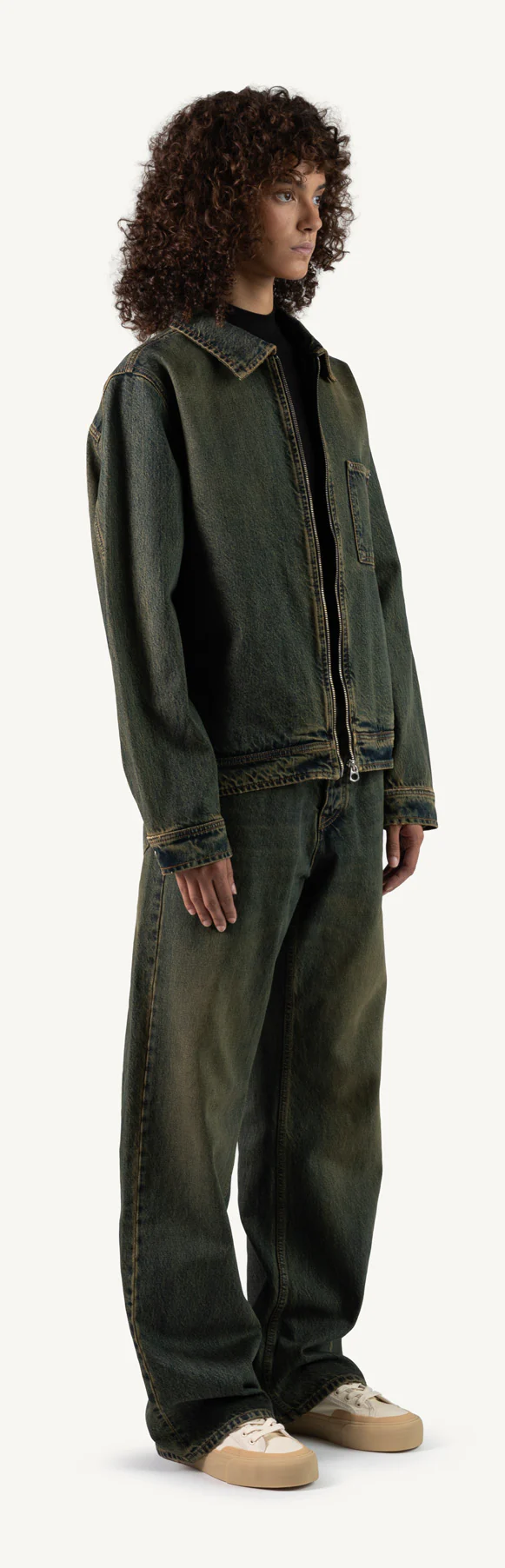 Faded Burn Storm Blue Relaxed Denim Jacket. - Image 11