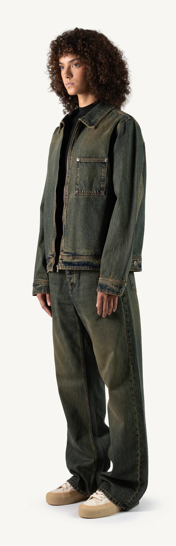 Faded Burn Storm Blue Relaxed Denim Jacket. - Image 17