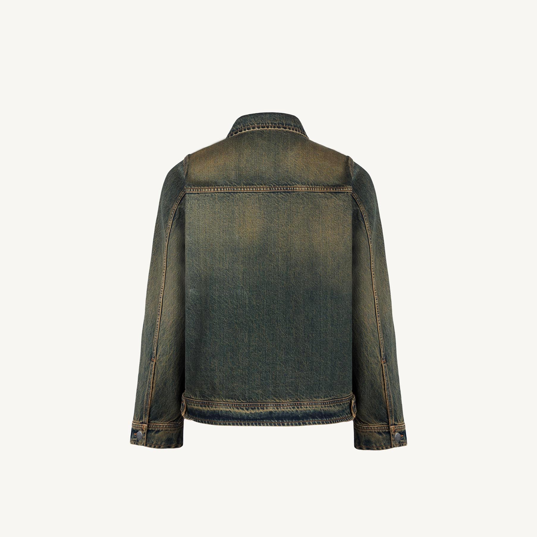 Faded Burn Storm Blue Relaxed Denim Jacket. - Image 18