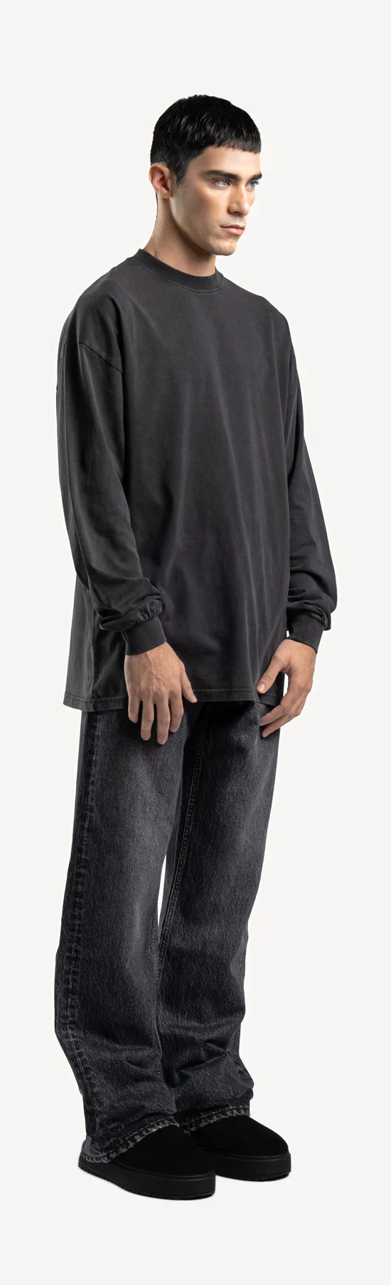 Faded Mid Black Loose Fit Jeans. - Image 11