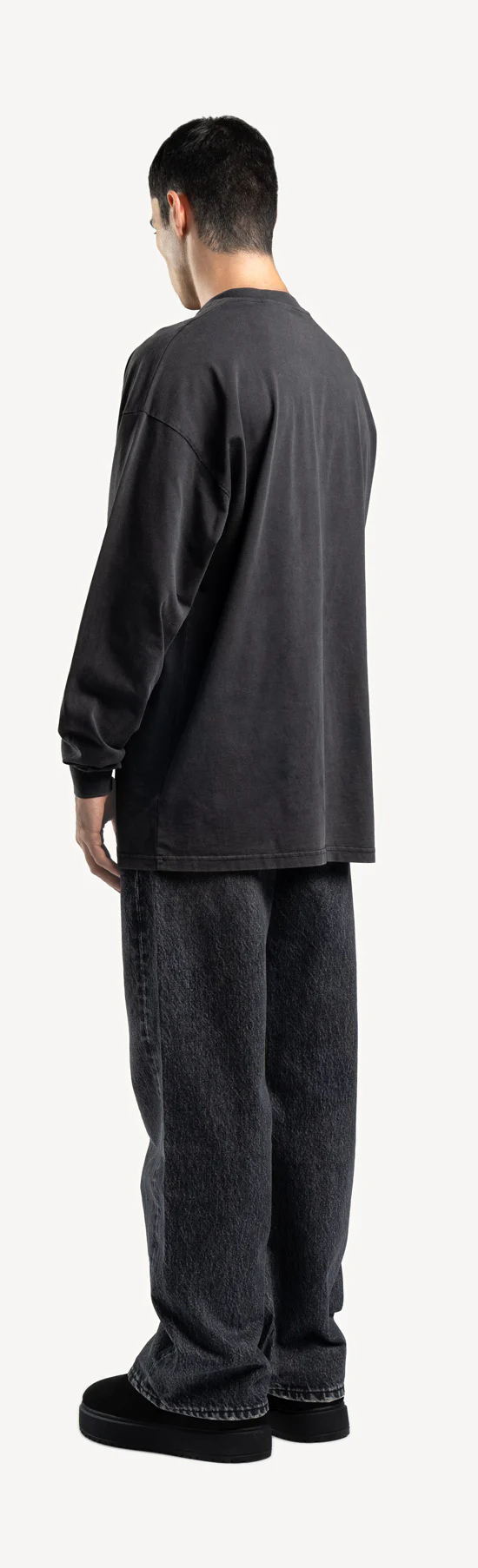 Faded Mid Black Loose Fit Jeans. - Image 15