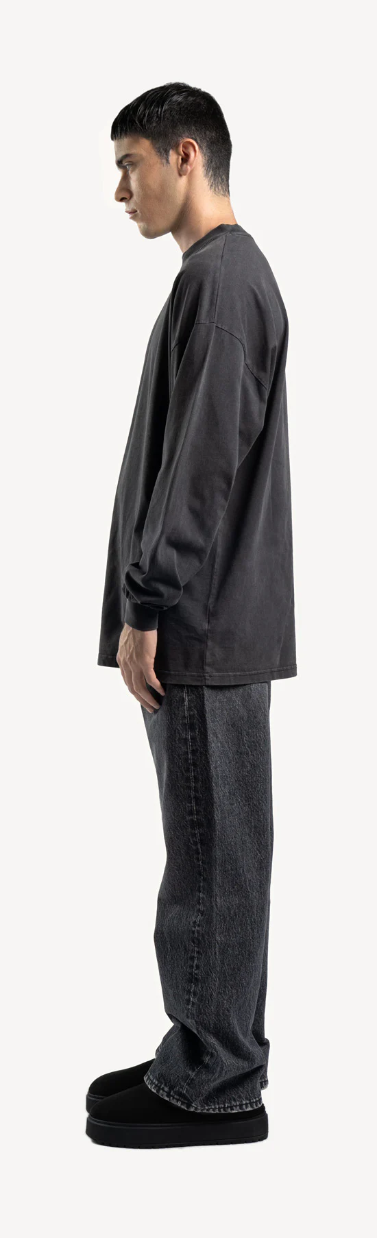 Faded Mid Black Loose Fit Jeans. - Image 16