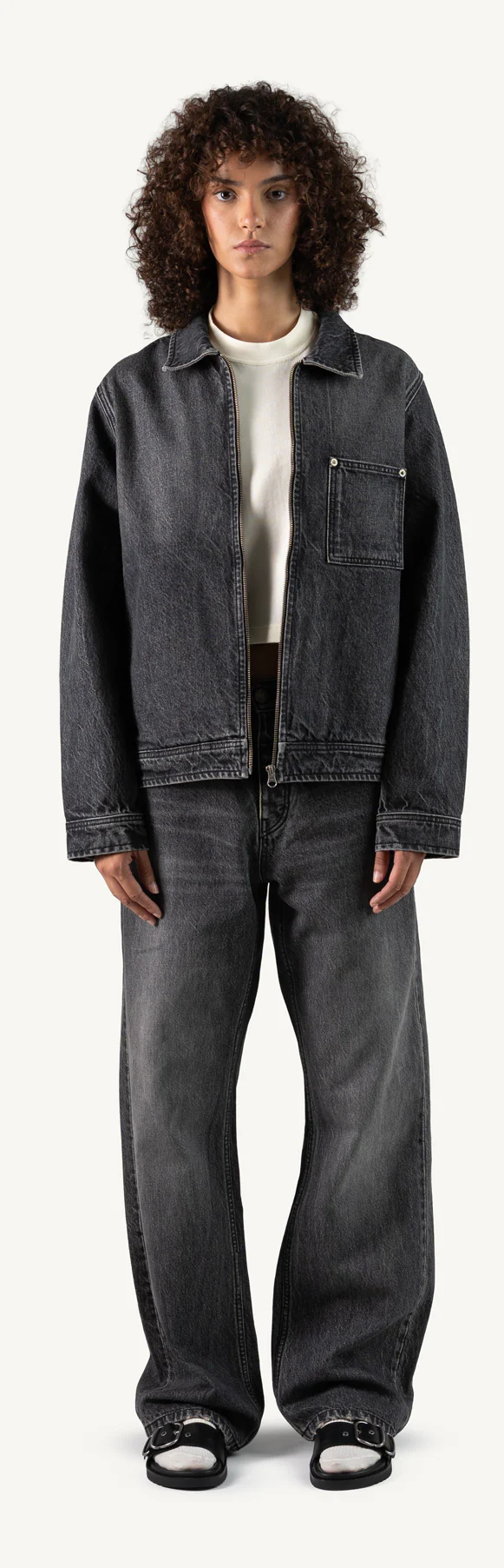 Faded Mid Black Loose Fit Jeans. - Image 2