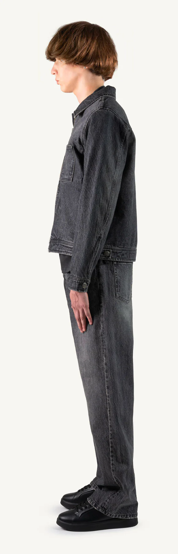 Faded Mid Black Relaxed Denim Jacket. - Image 16