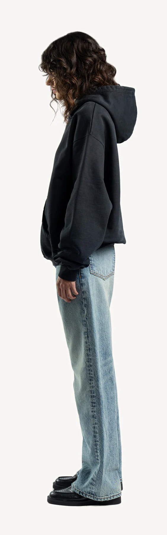 Faded Mid Blue Loose Fit Jeans. - Image 16
