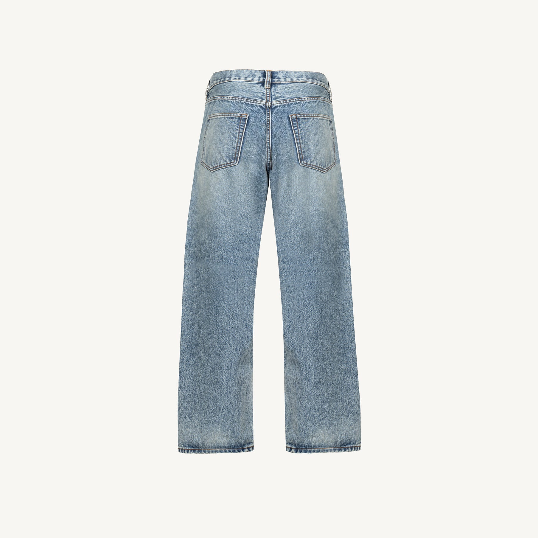 Faded Mid Blue Loose Fit Jeans. - Image 18