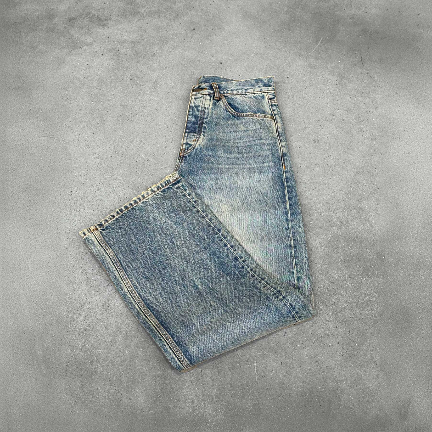 Faded Mid Blue Loose Fit Jeans. - Image 19