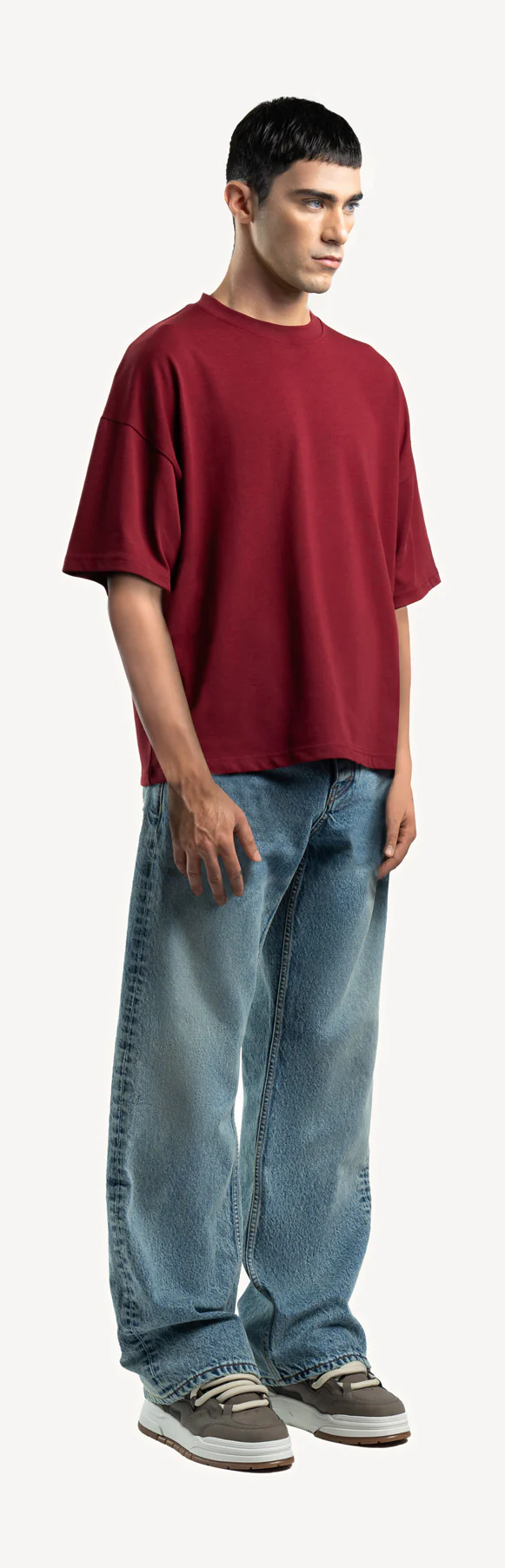 Faded Mid Blue Loose Fit Jeans. - Image 3