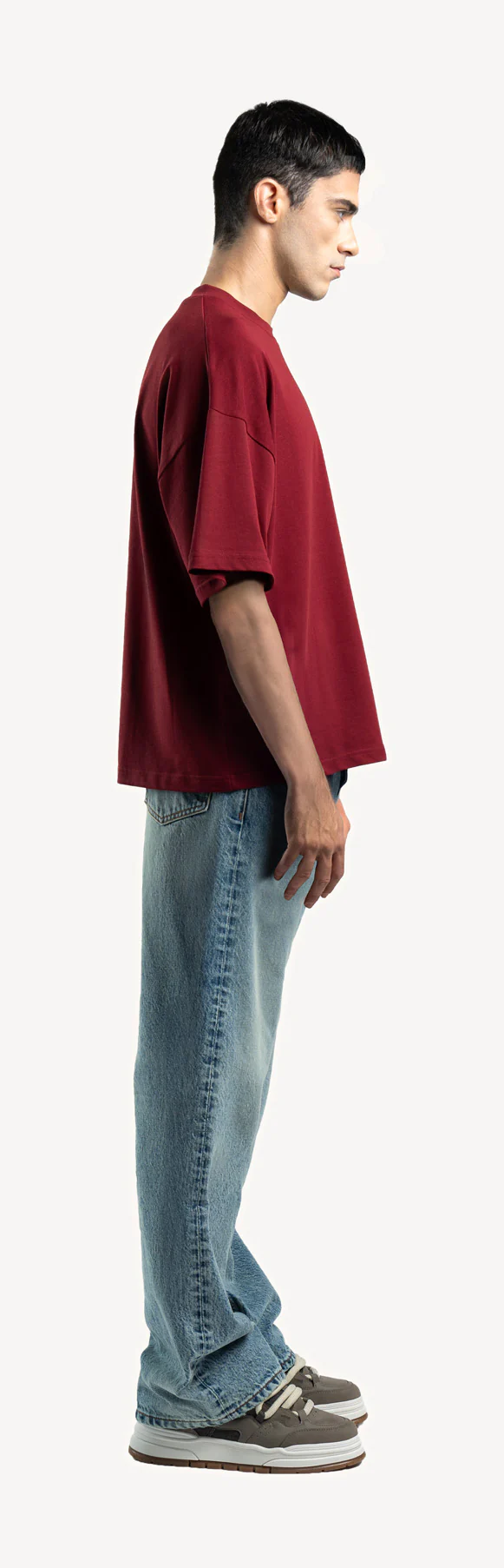 Faded Mid Blue Loose Fit Jeans. - Image 4
