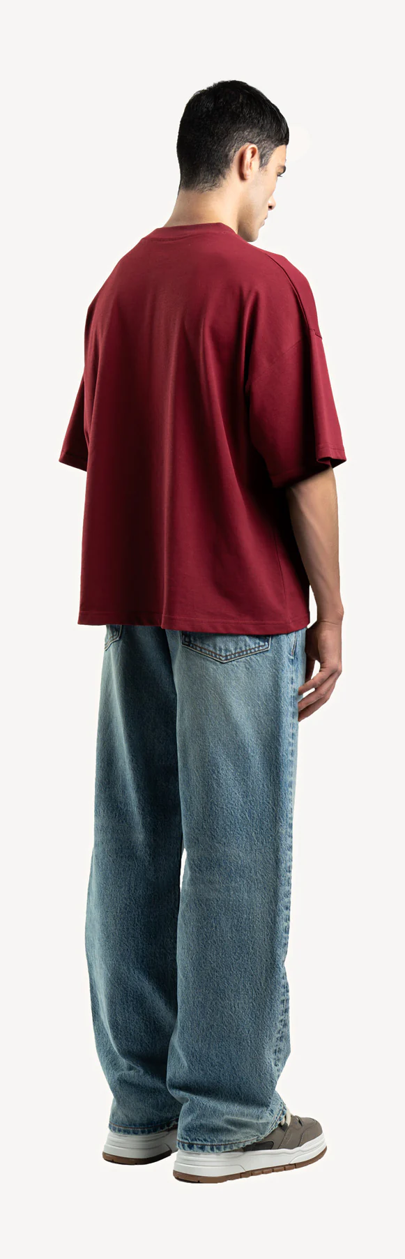 Faded Mid Blue Loose Fit Jeans. - Image 5