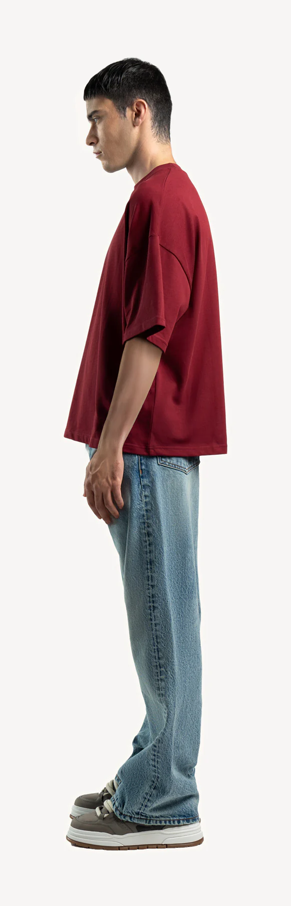 Faded Mid Blue Loose Fit Jeans. - Image 8