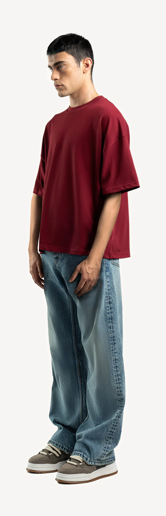Faded Mid Blue Loose Fit Jeans. - Image 9
