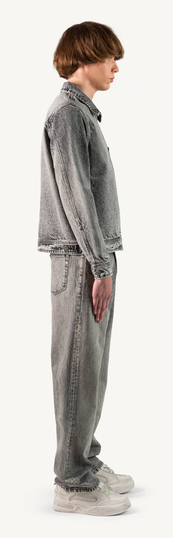 Faded Mid Grey Loose Fit Jeans. - Image 12