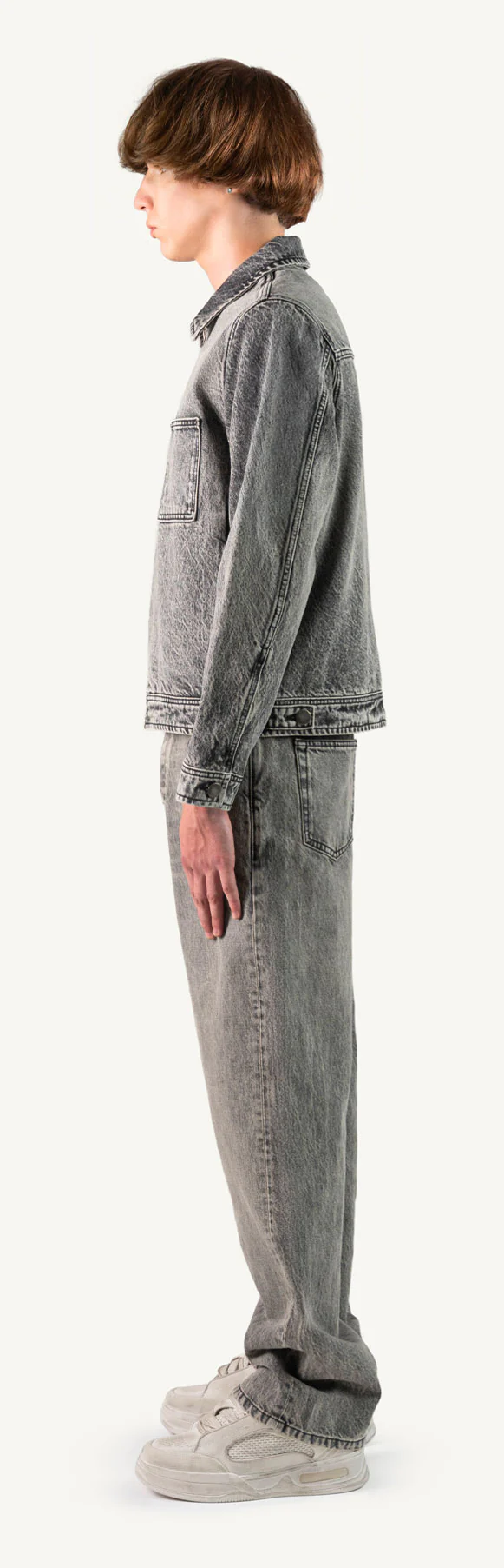 Faded Mid Grey Loose Fit Jeans. - Image 16