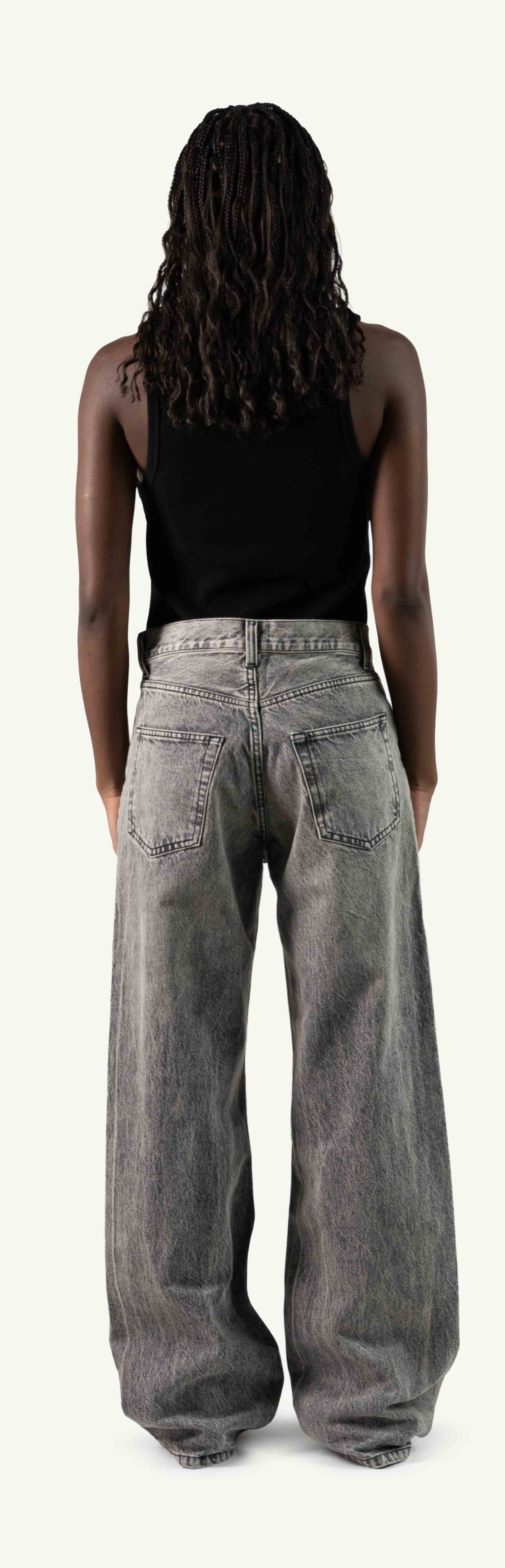 Faded Mid Grey Loose Fit Jeans. - Image 6