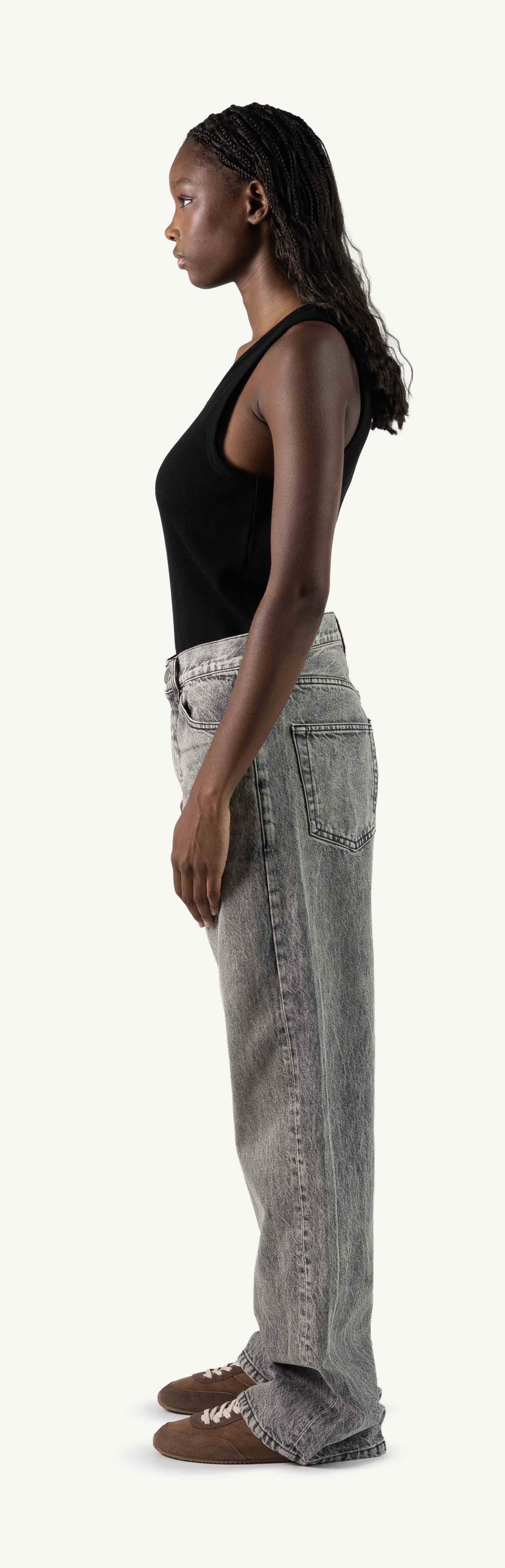 Faded Mid Grey Loose Fit Jeans. - Image 8