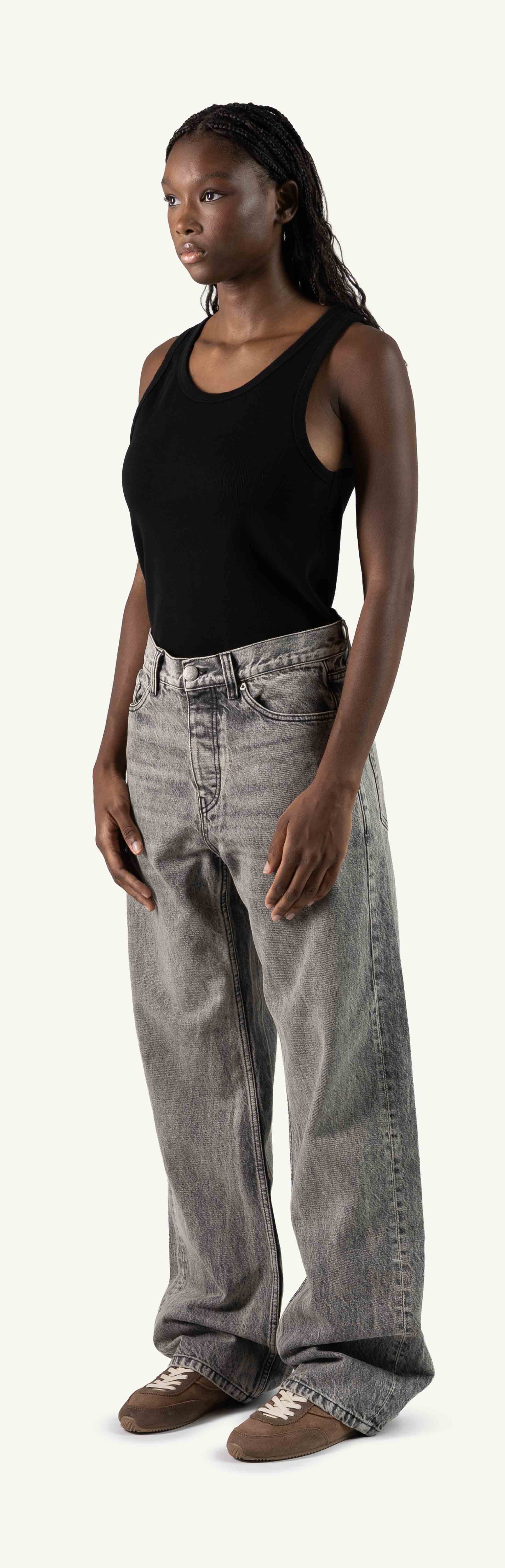 Faded Mid Grey Loose Fit Jeans. - Image 9