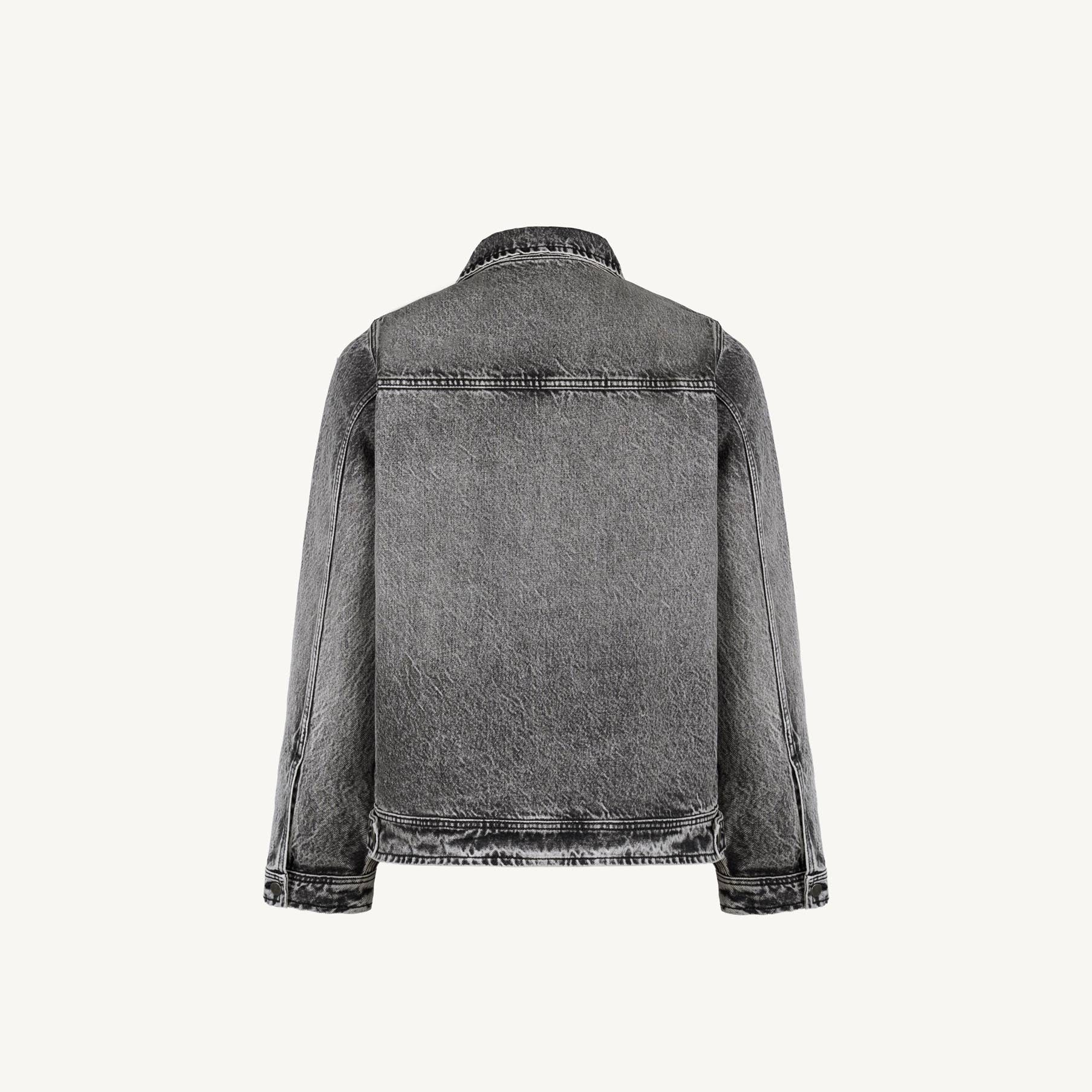 Faded Mid Grey Relaxed Denim Jacket. - Image 18