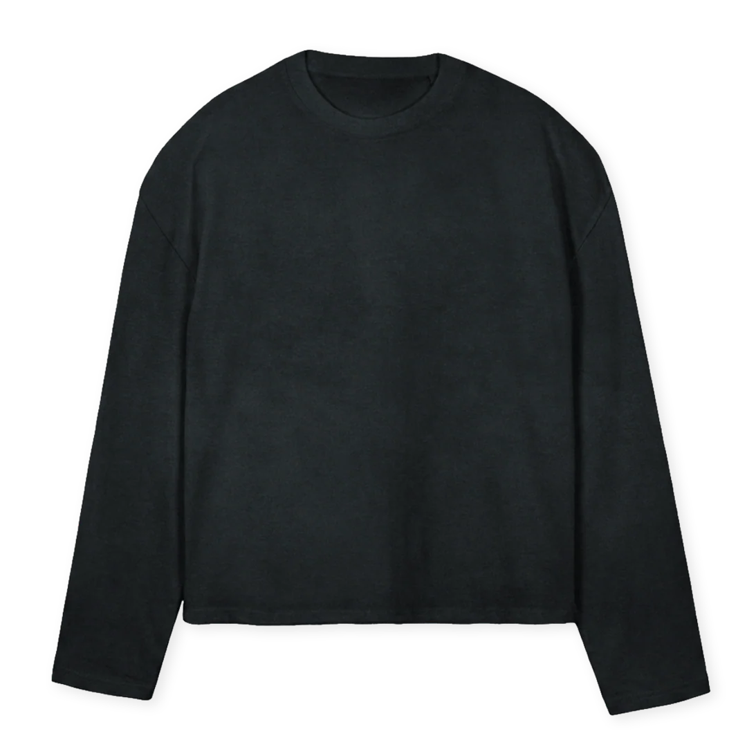 FADO Vintage Black Oversized Boxy LS Tee.