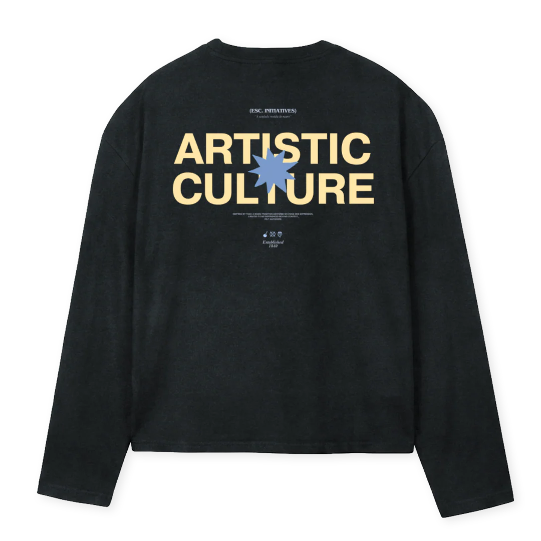 FADO Vintage Black Oversized Boxy LS Tee. - Image 2