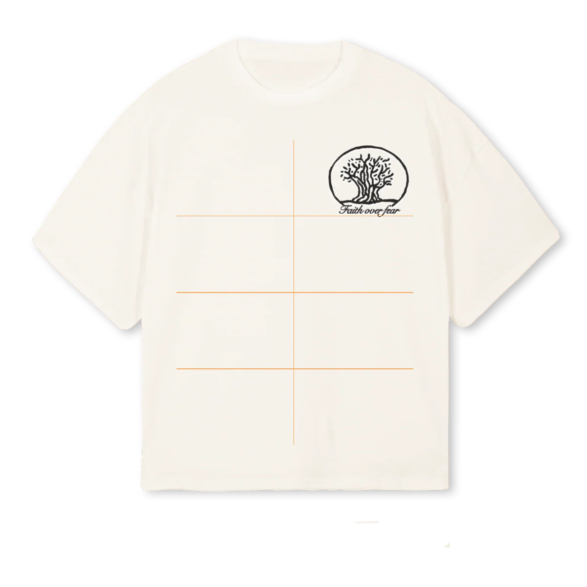 FAITHOVERFEAR Vintage White Oversized Boxy Tee.