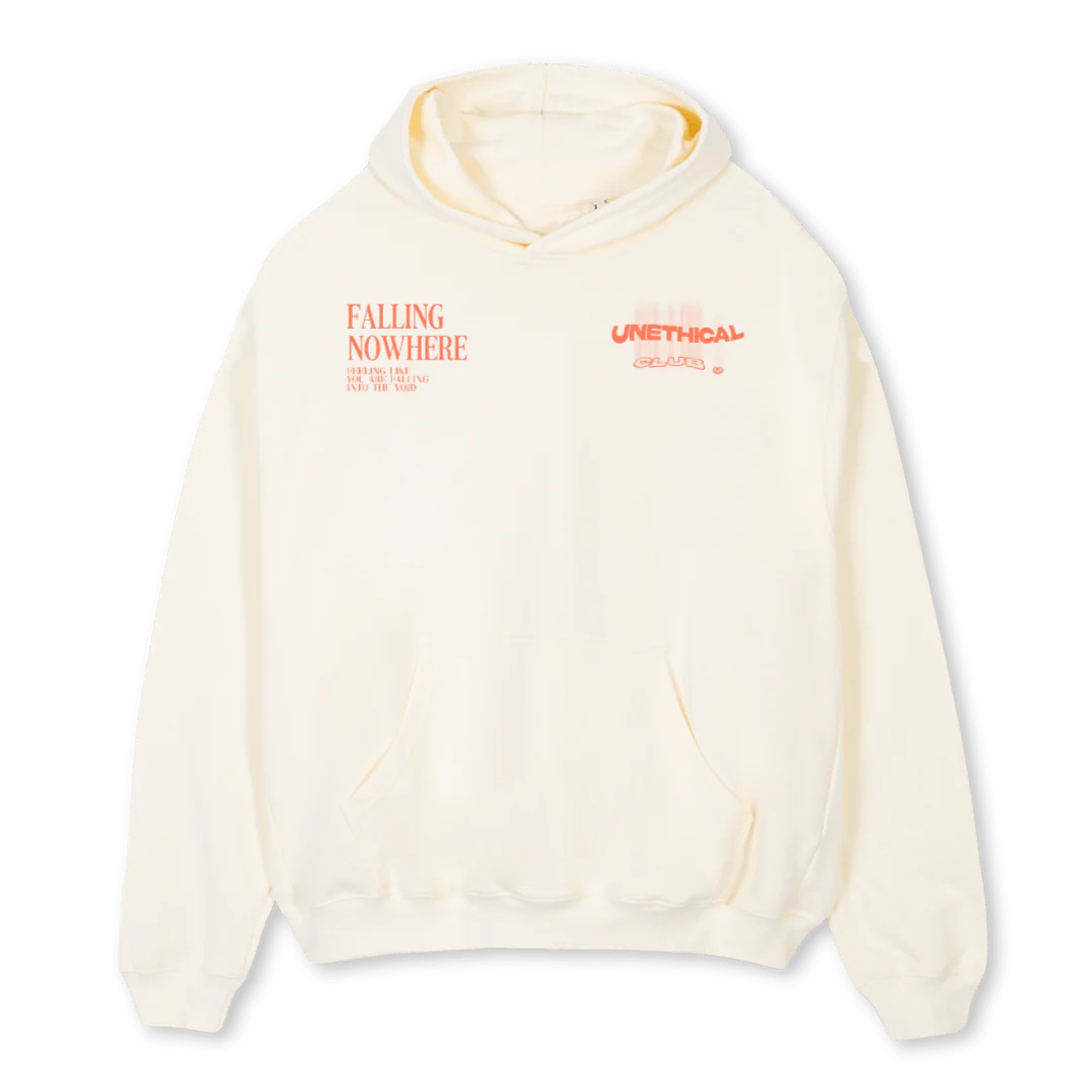 FALLING NOWHERE Cream Oversized Hoodie.