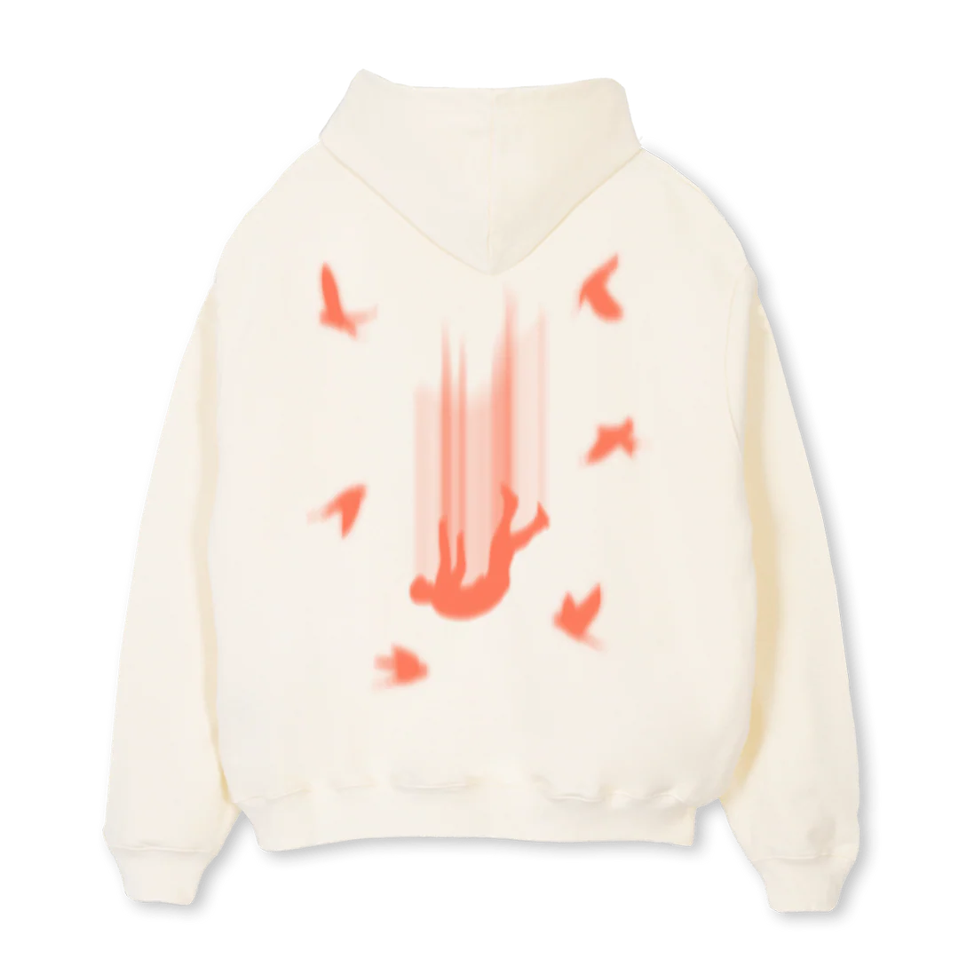 FALLING NOWHERE Cream Oversized Hoodie. - Image 2