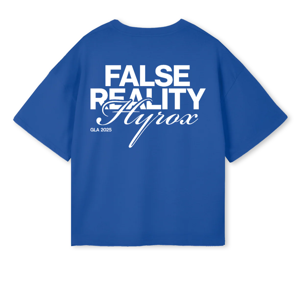 FALSE REALITY HYROX Cobalt Blue Oversized Boxy Tee. - Image 2