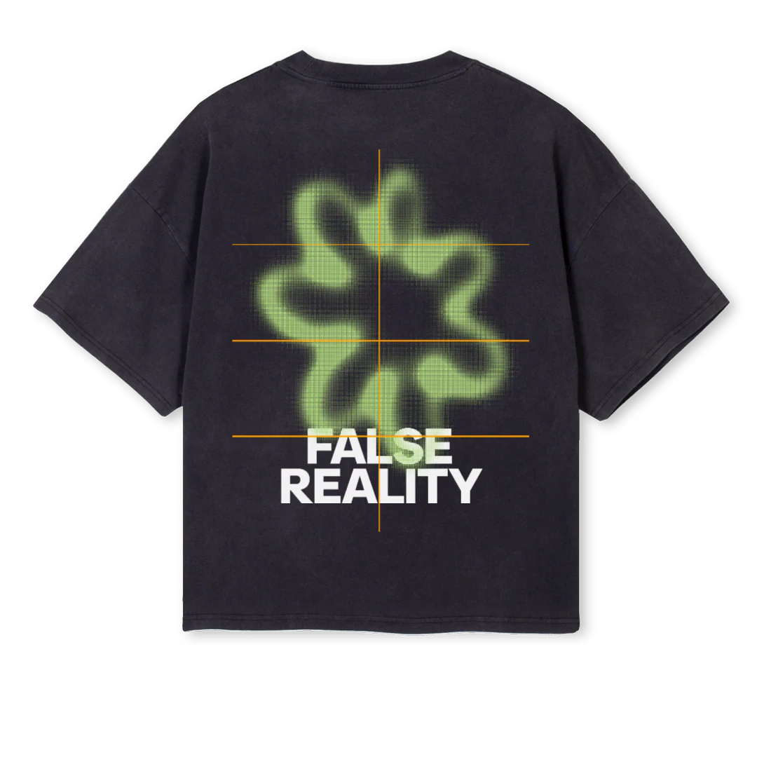 FALSEREALITYBLK Vintage Black Oversized Boxy Tee. - Image 2