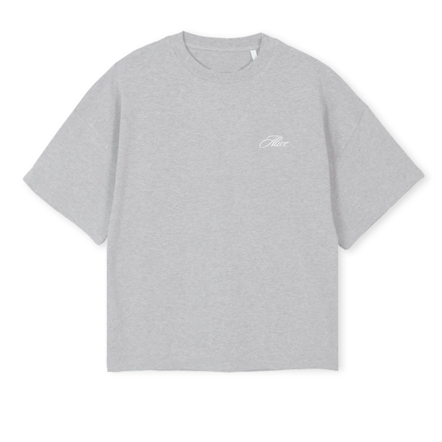 FAMILIA Light Grey Marl Oversized Boxy Tee.