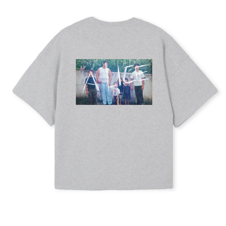 FAMILIA Light Grey Marl Oversized Boxy Tee. - Image 2