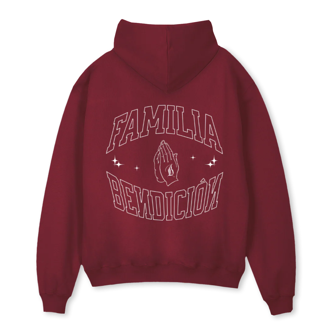 FAMILIABNDNBG Burgundy Oversized Hoodie. - Image 2